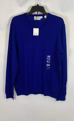 Calvin Klein Blue V Neck Sweater - Size Large