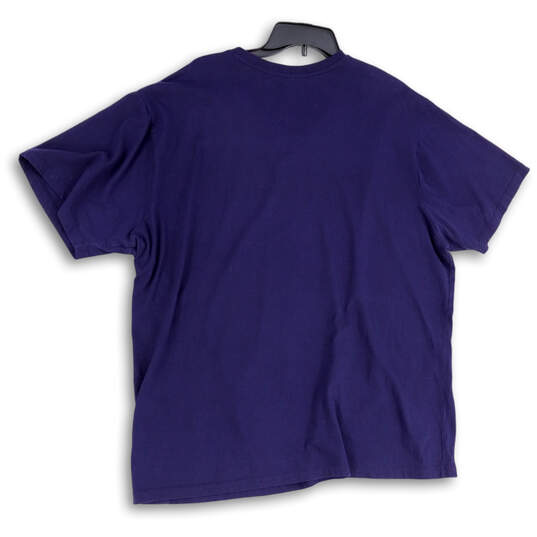 Womens Blue V-Neck Short Sleeve Regular Fit Pullover T-Shirt Size 2XL image number 2