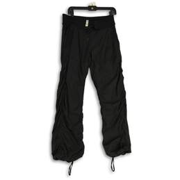 Lululemon Womens Black Pleated Elastic Drawstring Waist Jogger Pants Size 8R