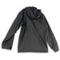 Womens Black Stretch Pockets Full-Zip Windbreaker Jacket Size Large image number 2