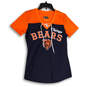 Womens Blue Orange Chicago Bears Lace-Up Neck Activewear Top Size S image number 1