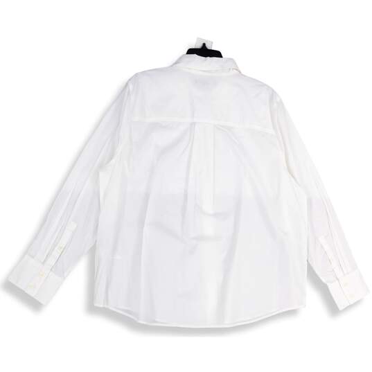 Banana Republic Womens White Spread Collar Long Sleeve Button-Up Shirt Size XL image number 2