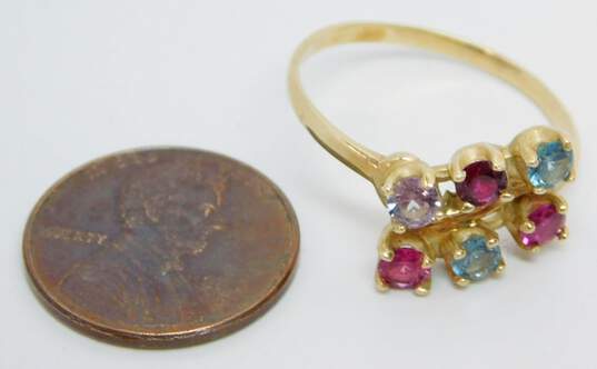 14k Yellow Gold Ruby & Spinel Mothers Ring 2.7g image number 6