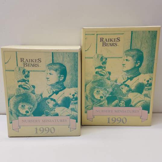 Bundle of 2 Raikes Bears Nursery Miniatures 1990 Bear Dolls image number 12