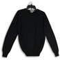 Mens Black Knitted V-Neck Long Sleeve Ribbed Hem Pullover Sweater Size Small image number 1