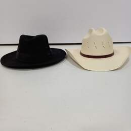 Pair of Youth Black & Tan Western Cowboy Hats