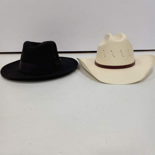 Pair of Youth Black & Tan Western Cowboy Hats image number 1