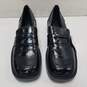 Zara Textured Penny Loafers Leather Black US 8.5 EU 41 image number 5