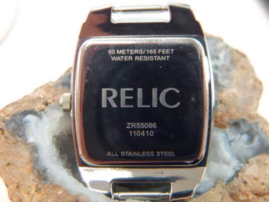 Relic Ladies Silver Tone Interchangeable Leather Band Watch 57.2g image number 4