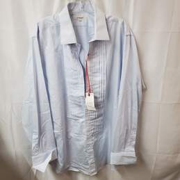 Luly Yang Couture  Blue Men's  Dress Shirt Button Up Size 17 1/2 - 36  NWT