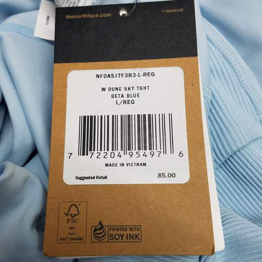 The North Face Womens Activewear Pale Blue Leggings Size L image number 4