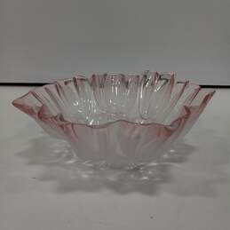 Mikasa Tulips Pink Frosted Lead Crystal Bowl