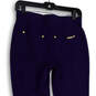 Womens Blue Flat Front Pockets Pull On Skinny Leg Jegging Pants Size Small image number 4