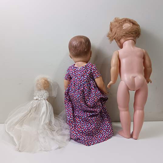 Bundle of 3 Assorted Vintage Baby Dolls image number 2
