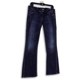 Womens Blue Denim Medium Wash Stretch Pockets Bootcut Jeans Size 30/33