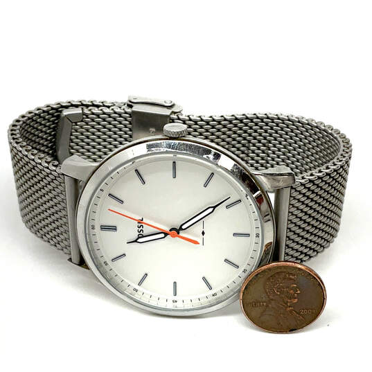 Designer Fossil FS5359 Silver-Tone Stainless Steel Analog Quartz Wristwatch image number 1