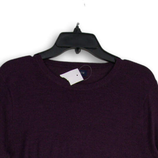 NWT Womens Purple Knitted Long Sleeve Round Neck Pullover Sweater Size S image number 3