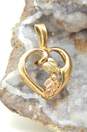 10K Yellow & Rose Gold Etched Leaf Open Heart Pendant 1.0g image number 2