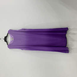 Womens Purple Ombre Sleeveless Round Neck Pullover Shift Dress Size 26W