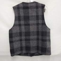 VTG Filson's Mackinaw MN's 100% Virgin Wool Black & Gray Plaid Vest Size 44 alternative image