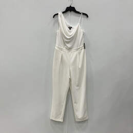 NWT Womens White Sleeveless Straight Leg One-Piece Jump Suit Size Medium