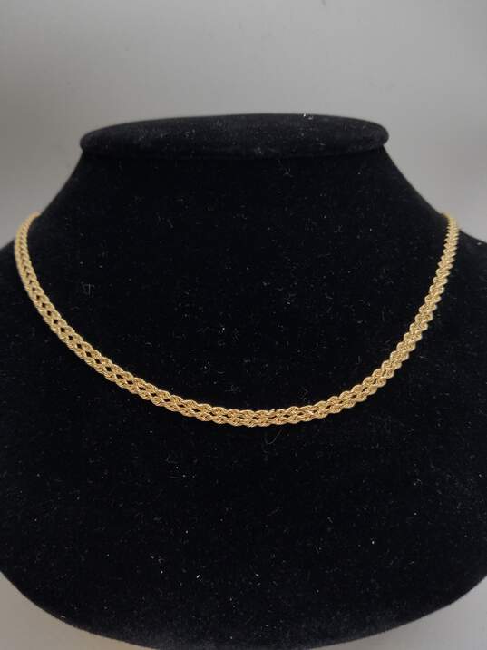 GC 10K Gold Braided Double Rope Chain Necklace 4.4g image number 1