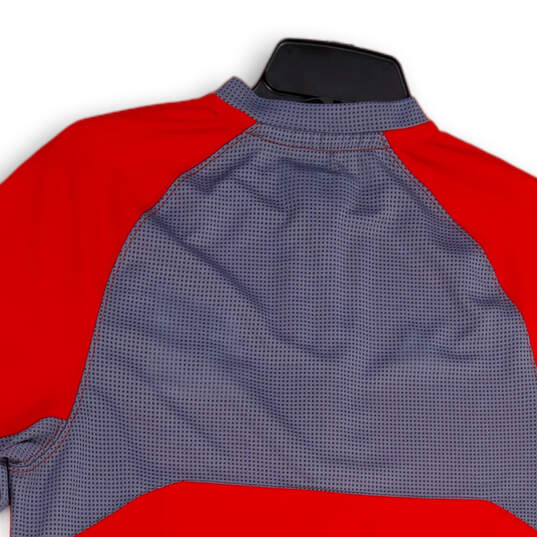Unisex Red HC Devils Crew Neck Short Sleeve 1/4 Zip T-Shirt Size XS image number 4