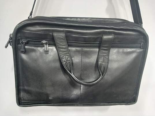 Tumi Black Leather Travel Bag image number 3