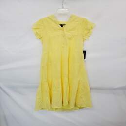 Boston Proper Yellow Cotton Lined Midi Dress WM Size XS NWT