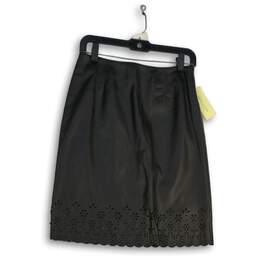 NWT Lord & Taylor Womens Black Eyelet Scallop Hem Side Zip A-Line Skirt Size 4