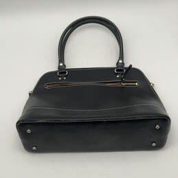 Womens Wellesley Rachelle Black Leather Double Handles Satchel Bag alternative image