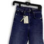 NWT Womens Blue Medium Wash Pockets Raw Hem Denim Skinny Leg Jeans 25/36 image number 3