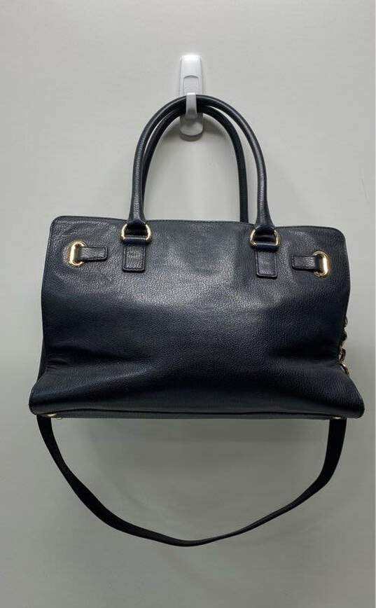 Michael Kors Hamilton Black Leather Shoulder Tote Bag image number 2