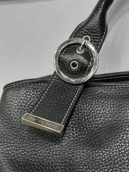 Charles David Black Pebbled Leather Handbag Top Handle Bag alternative image