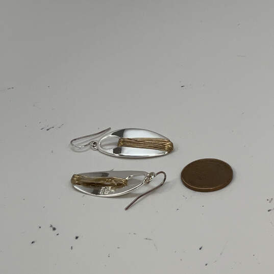 Designer Robert Lee Morris Two-Tone Wire Wrapped Fish Hook Drop Earrings image number 3