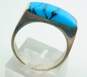 Taxco Mexico 925 Modernist Faux Turquoise Square Band Ring 8.7g image number 2