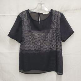 Sandro Paris WM's Black Sheer Lace Blouse Size 3 alternative image