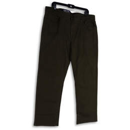 NWT Mens Green Flat Front Pockets Stretch Straight Leg Chino Pants Sz 38X30