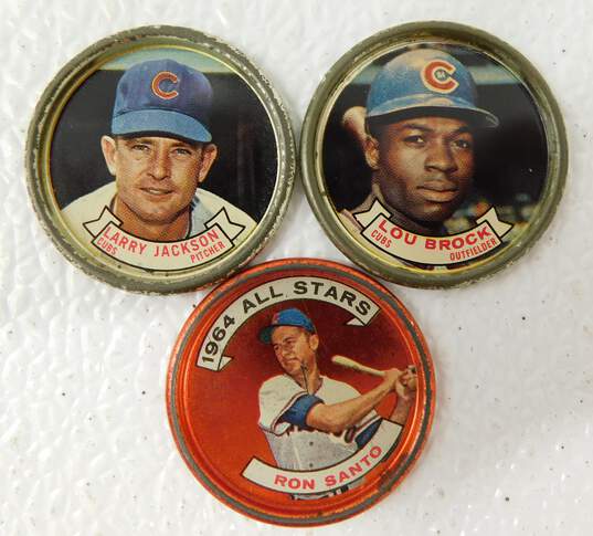 1964 Chicago Cubs Topps Coins HOF Banks HOF Brock HOF Santo HOF Williams image number 3