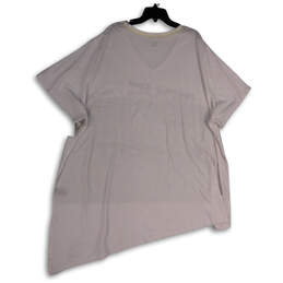 Womens White Regular Fit V-Neck Short Sleeve Pullover T-Shirt Size 5X alternative image