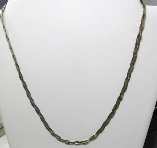 925 Herringbone Style Necklace image number 1