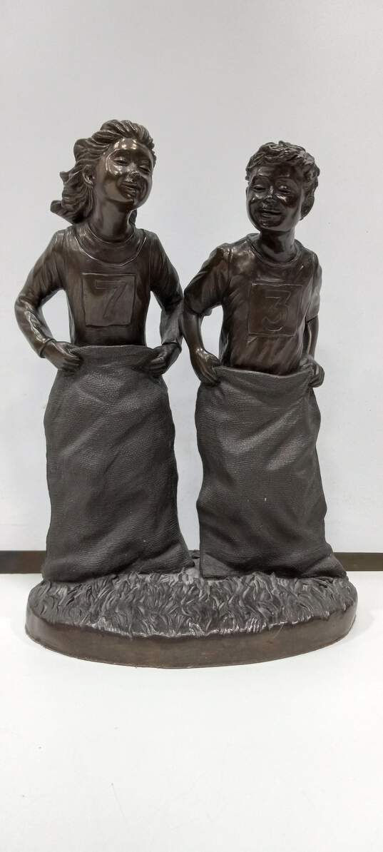Pair of Genesis Ireland by Jenny Oliver Bronze Color Resin Statue image number 3