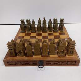 Wooden Chess Set (Folds Into Box/Case And Down Into Board) alternative image