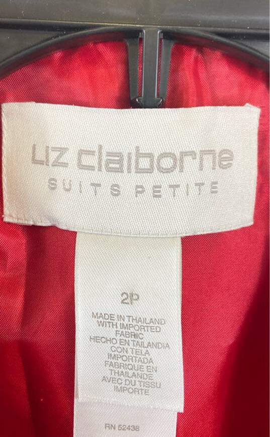 Liz Claiborne Women Red Double Breasted Blazer Sz 2P image number 3