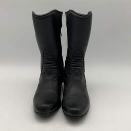 Womens G. Donah Black Leather Mid-Calf Side Zip Waterproof Biker Boots Sz 8
