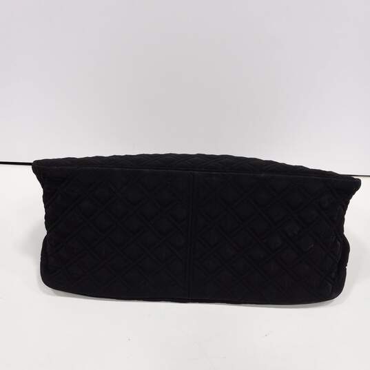Womens Black Outer Pocket Inner Divider Top Handle Detachable Strap Duffle Bag image number 3