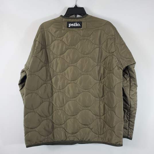 Psilo Men Green Quilted Lightweight Coat M NWT image number 6