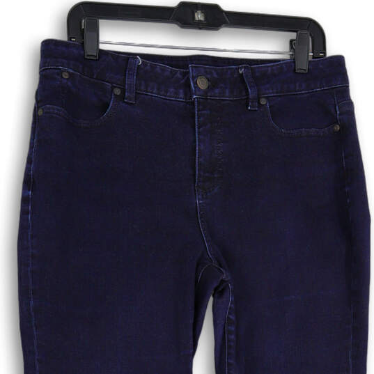 Womens Blue Denim Medium Wash 5-Pocket Design Skinny Leg Jeans Size 10 image number 3