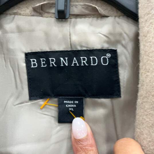Bernardo Womens Beige Notch Lapel Long Sleeve Button Front Trench Coat Size X image number 3
