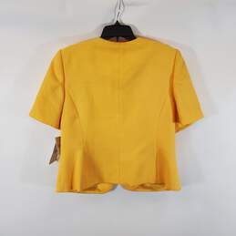Karen Scott Women Yellow Short Sleeve Suit Jacket 12 alternative image